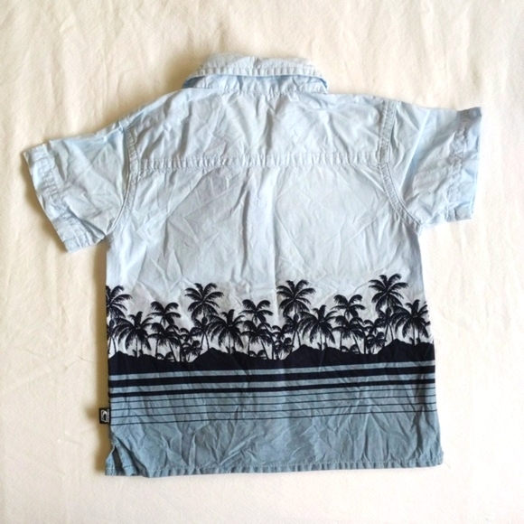 vintage old navy tropical beach cotton button down shirt 6-12 months baby boy - Picture 7 of 7